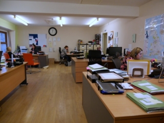 Action shot of the main office in Bury.
