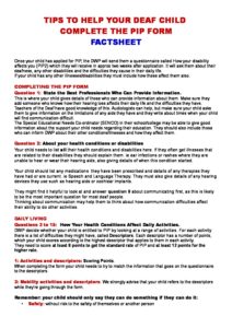 » Tips to Help Deaf Child Complete PIP Form