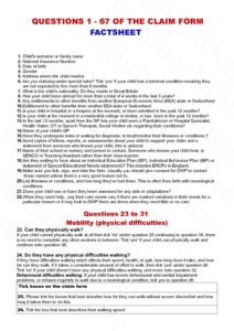 » REPLACE Questions 1 – 67 of DLA Claim Form Factsheet